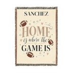 Home Is Where the Game Is Woven Blanket — Personalized Football Throw