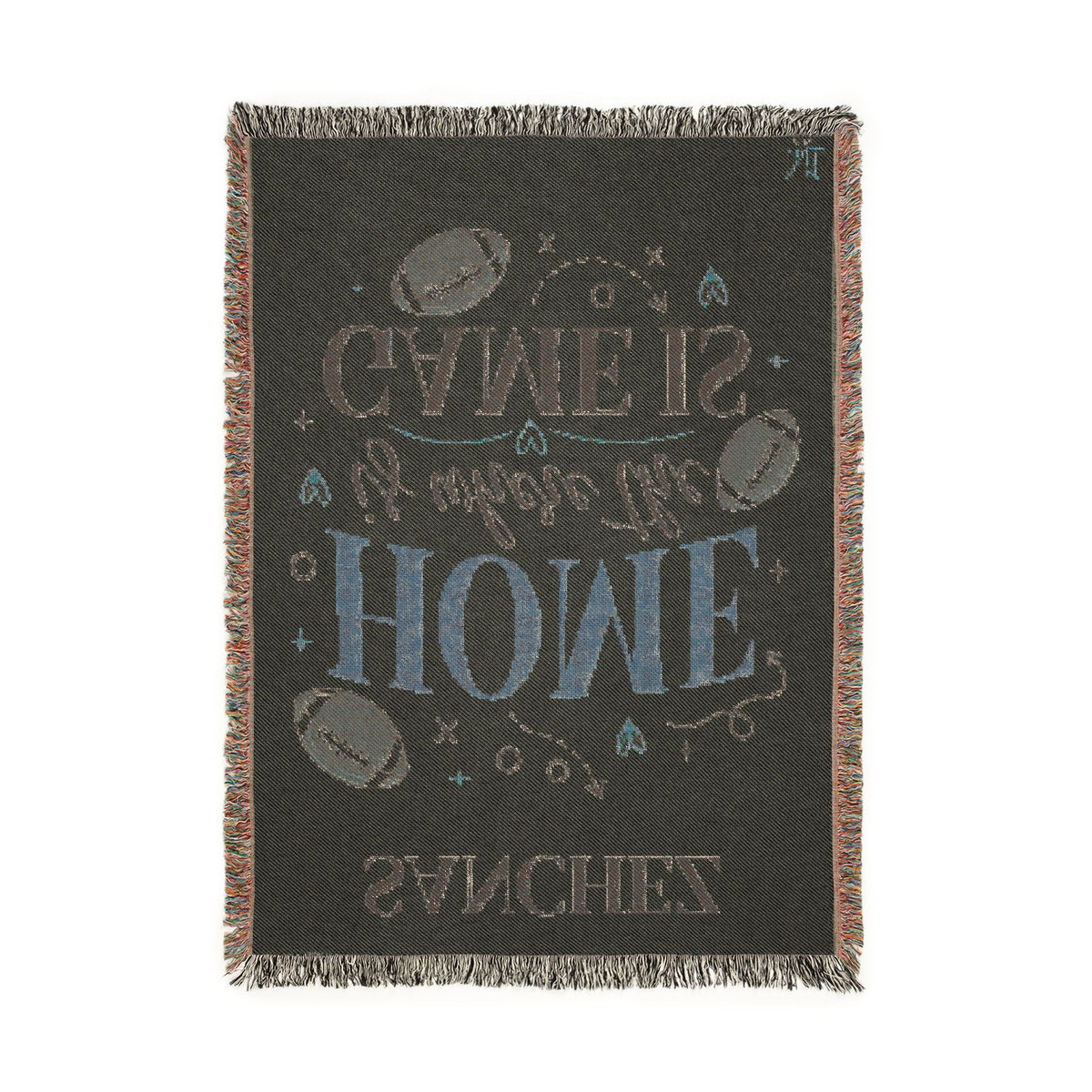 Home Is Where the Game Is Woven Blanket — Personalized Football Throw