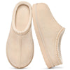 Women's Cozy Platform Mini Boots – Fleece-Lined Slip-On Slippers