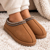 Women's Cozy Platform Mini Boots – Fleece-Lined Slip-On Slippers