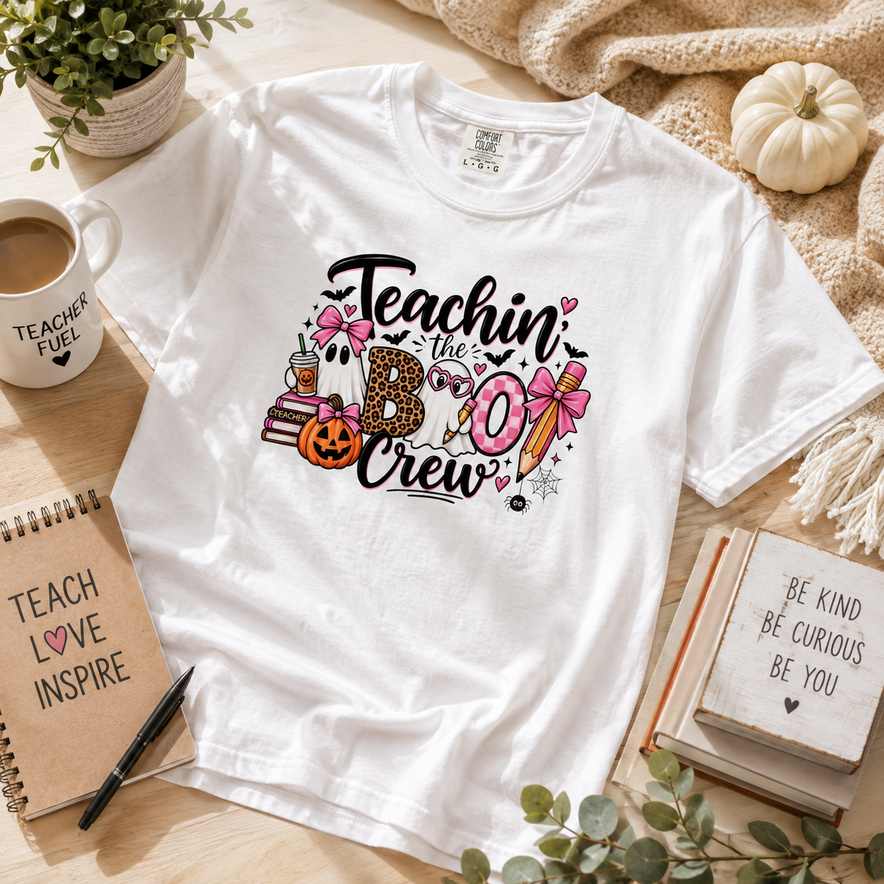 Teachin' the Boo Crew T‑Shirt — Halloween Teacher Shirt