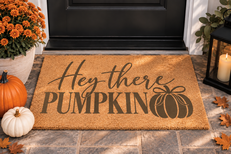 Hey There Pumpkin Doormat — Fall Pumpkin Welcome Mat