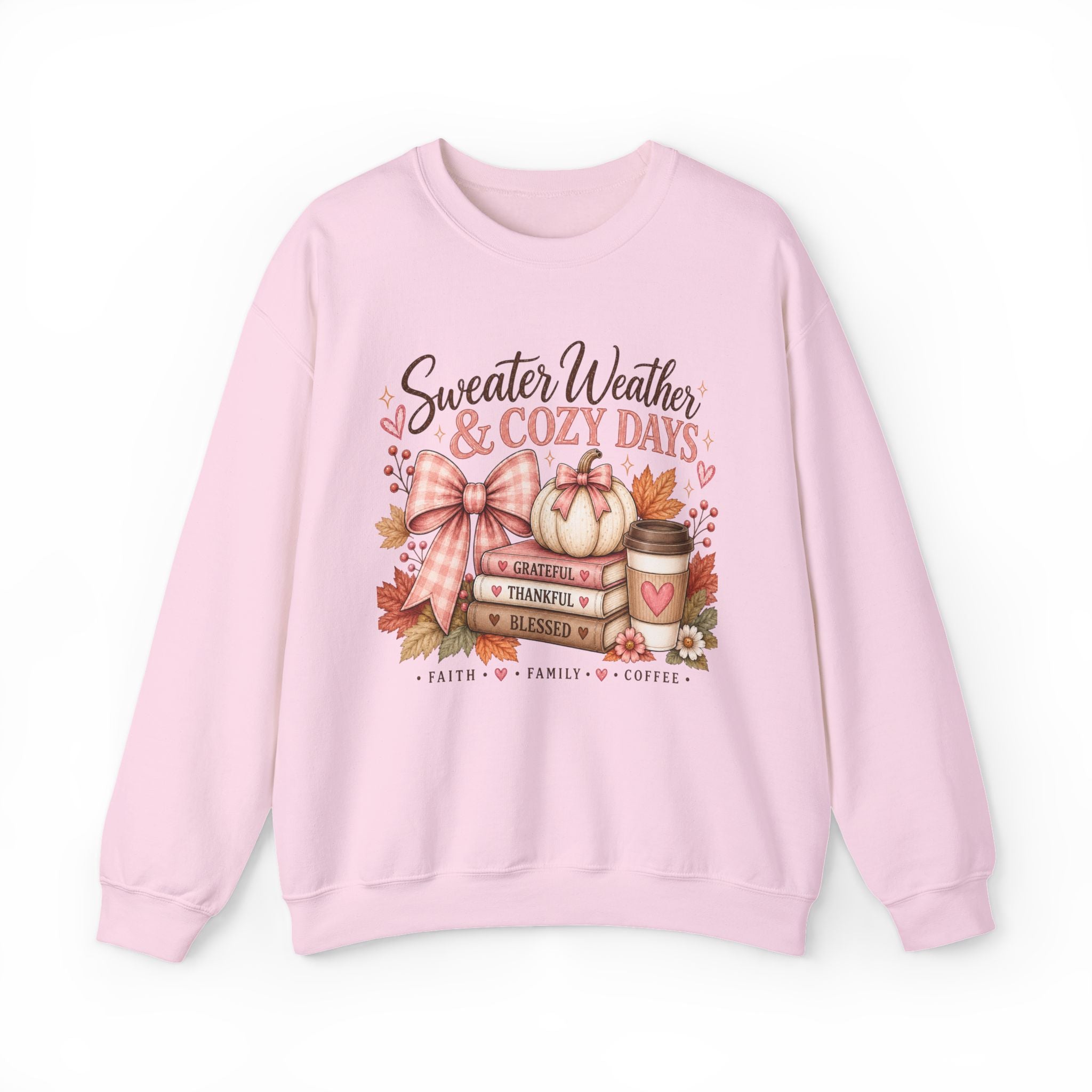 Cozy Fall Crewneck Sweatshirt — "Sweater Weather & Cozy Days" Autumn Graphic